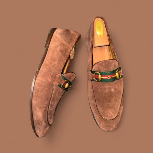Gucci Men's Paride Web Stripe Bit Loafers